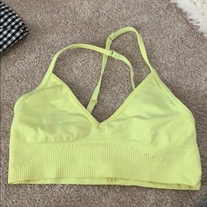 neon lululemon sports bra